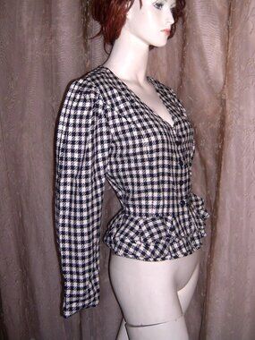 Ungaro ter Vintage Check Jacket Wool Blend Size 4